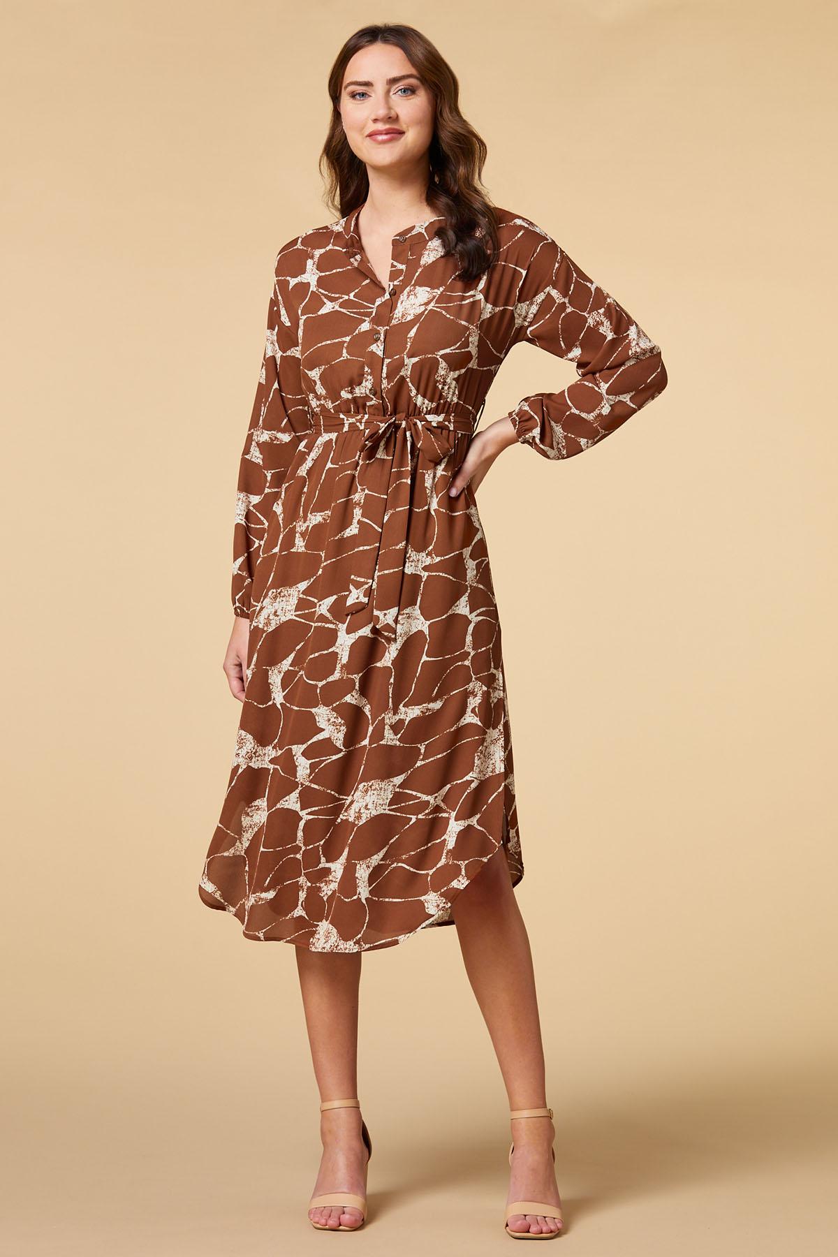 Printed midi hotsell shirt dress