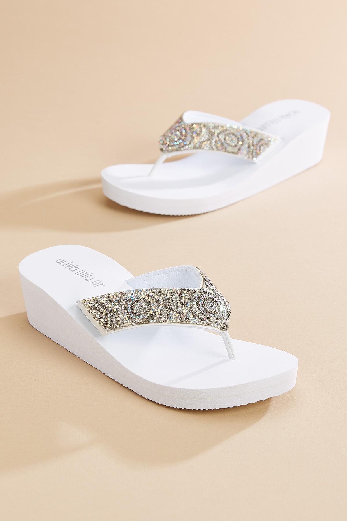 Iridescent Embellished Sandals