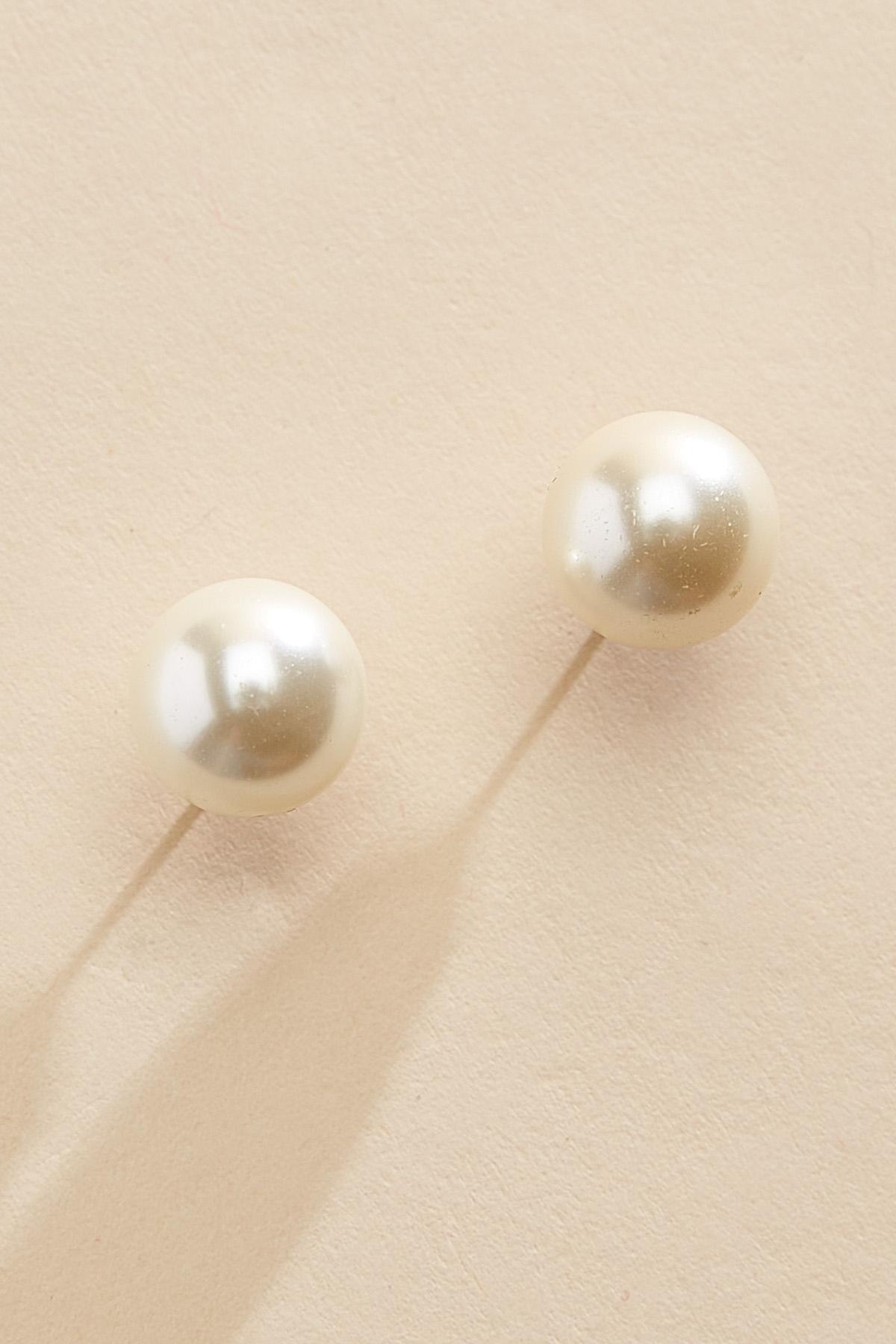 Top 12MM White Pearl Earrings