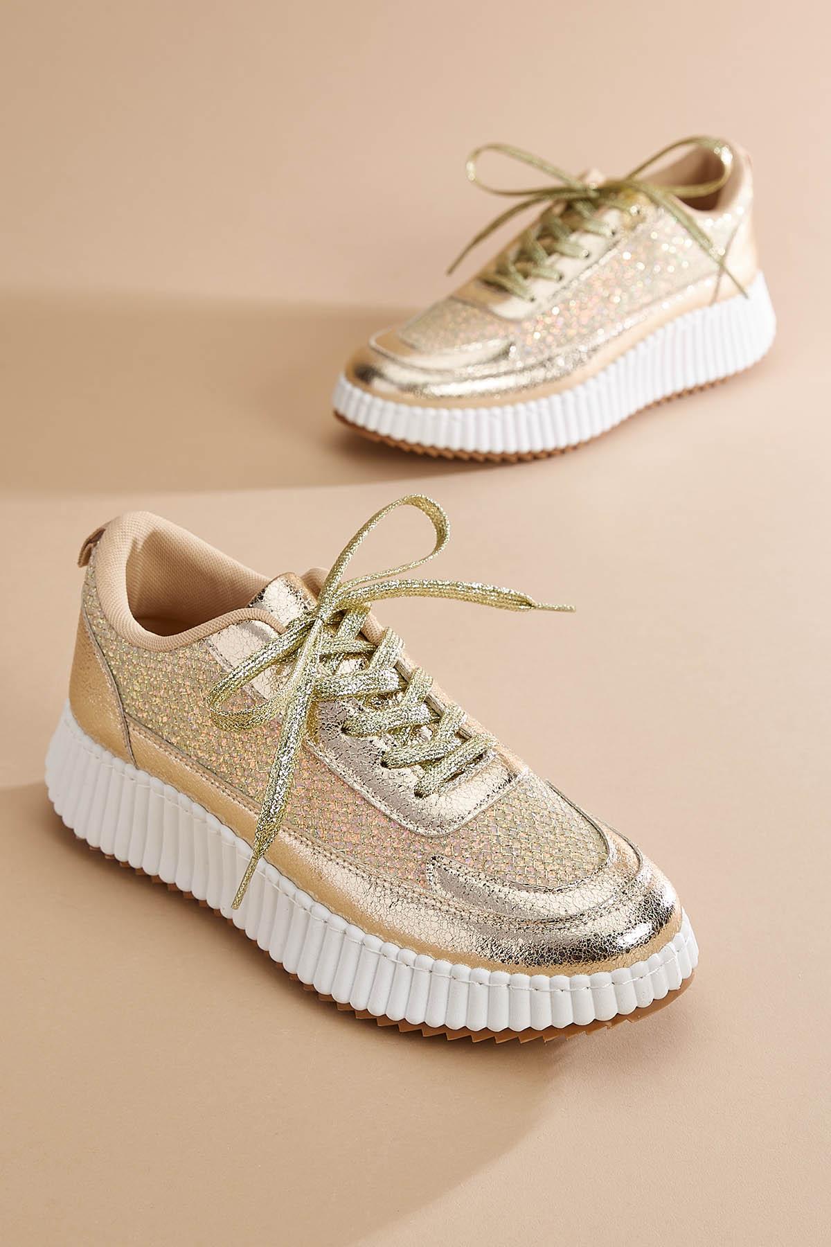 Metallic platform sneakers hotsell