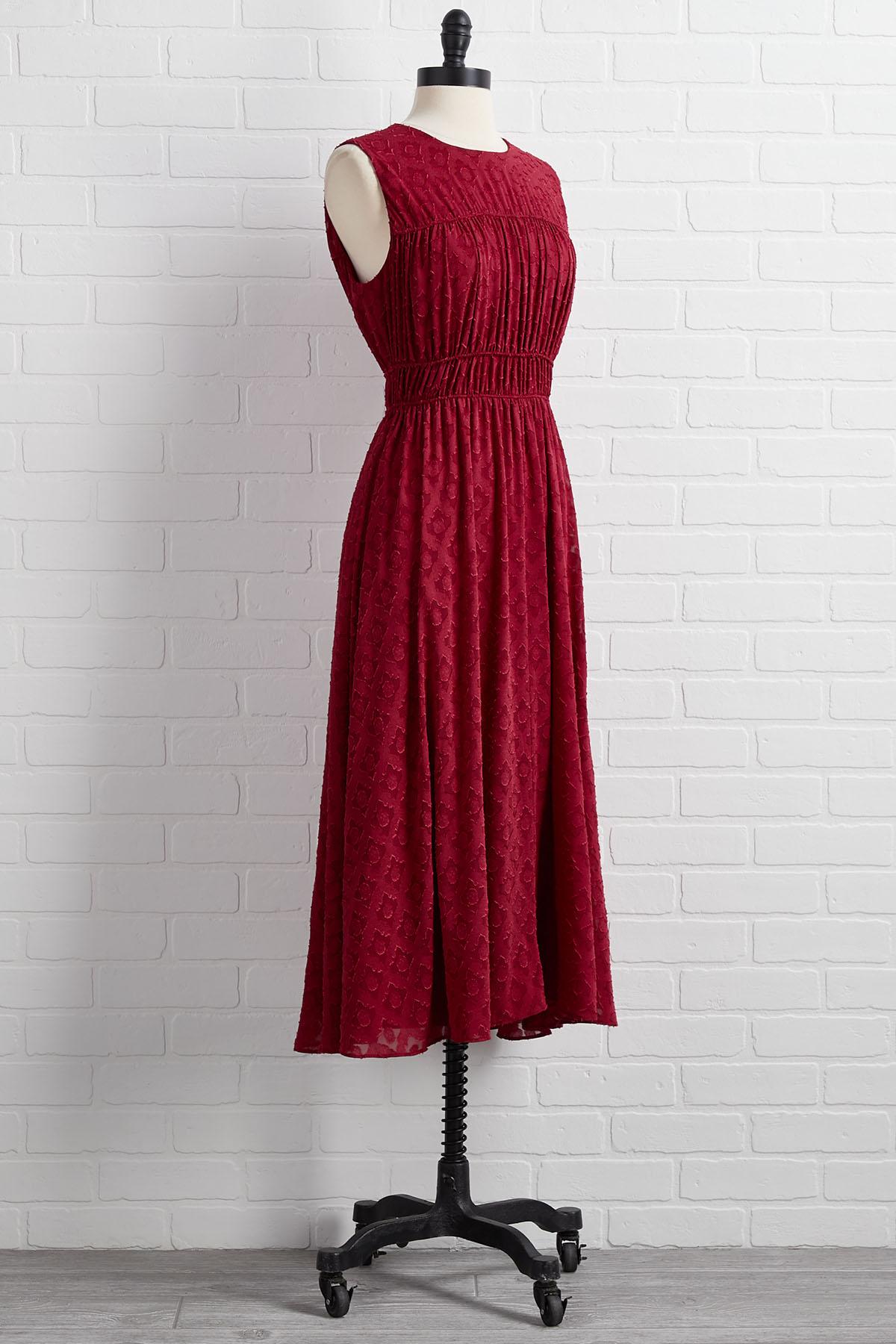 berry red dress