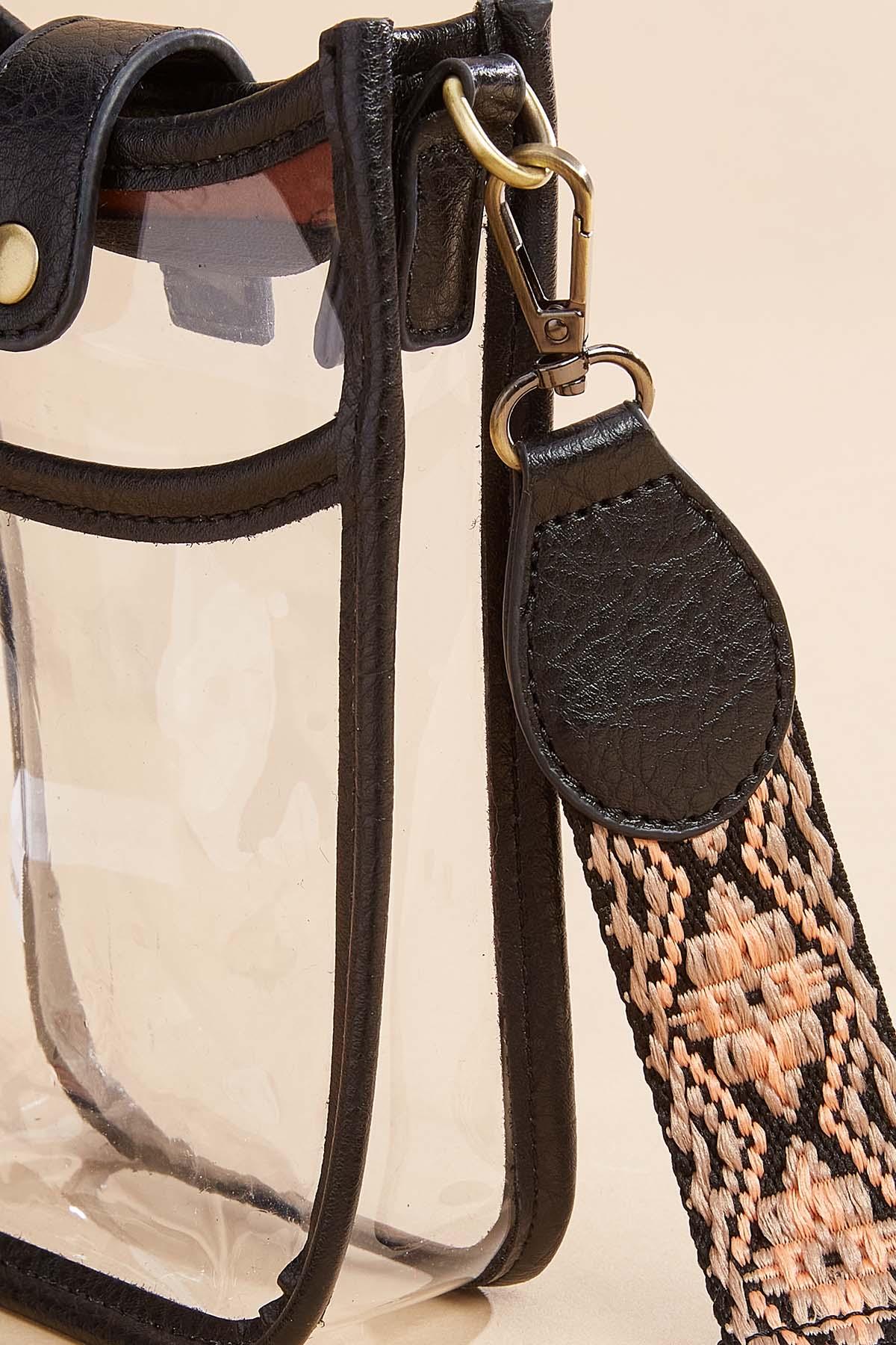 Embroidered strap crossbody discount bag