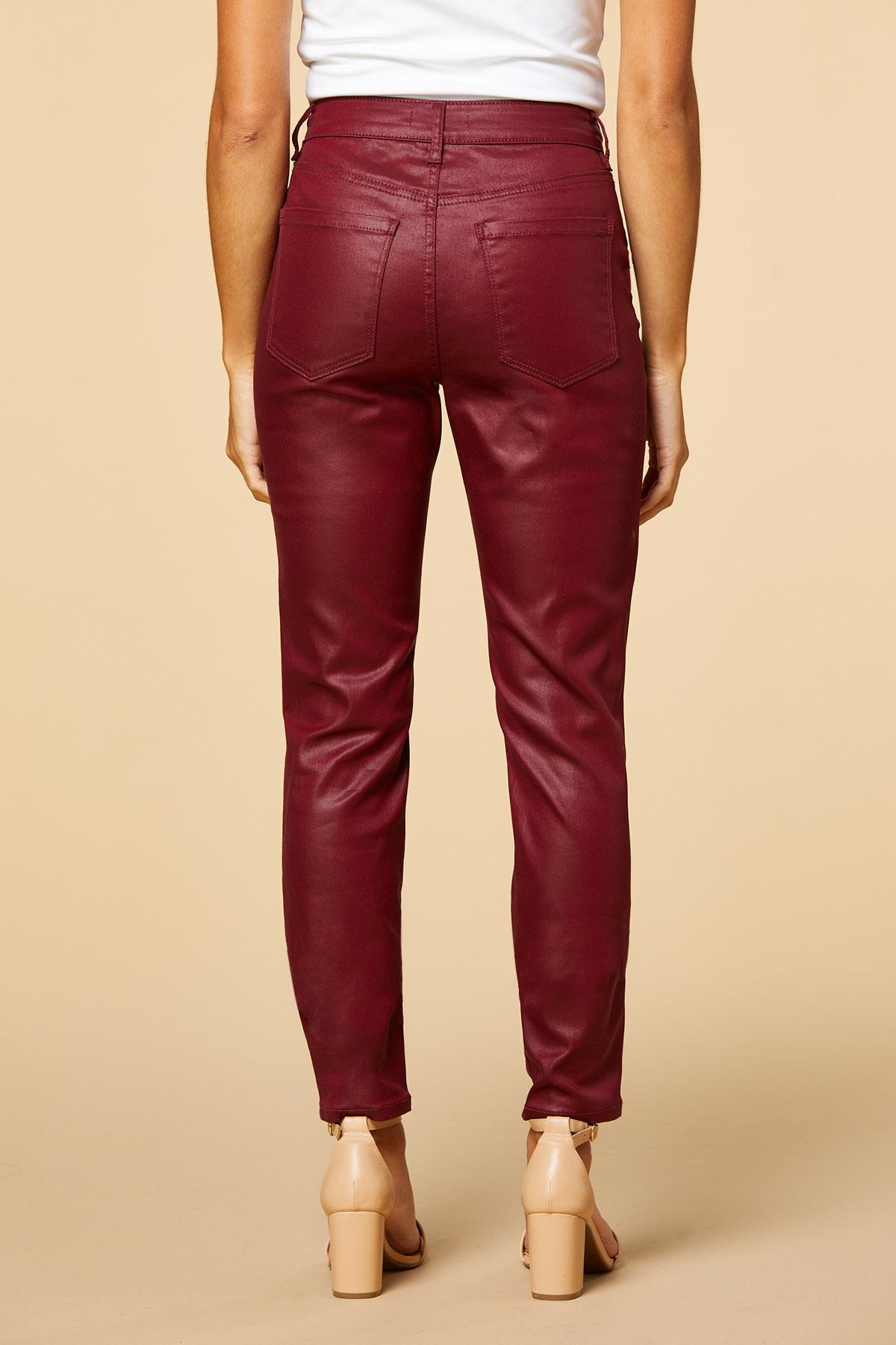 Red coated hot sale jeans womens