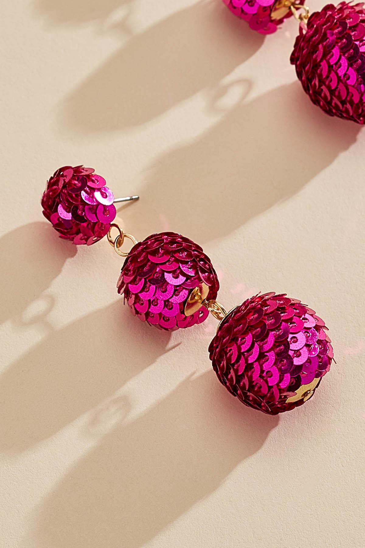 Tiered Sequin Ball Earrings