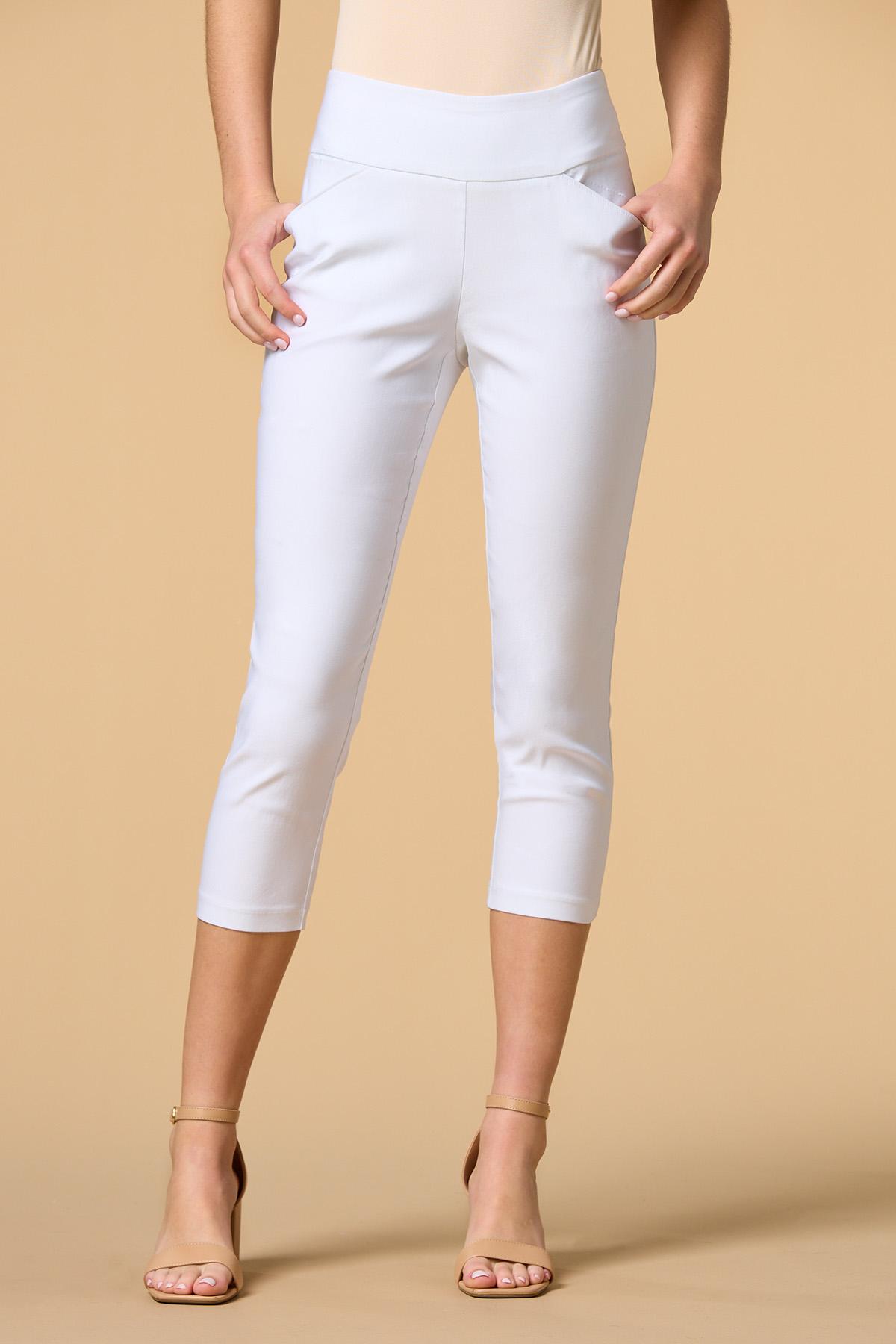 Hue Leggings Womens Large 14 16 White Joggers Stretch Cropped