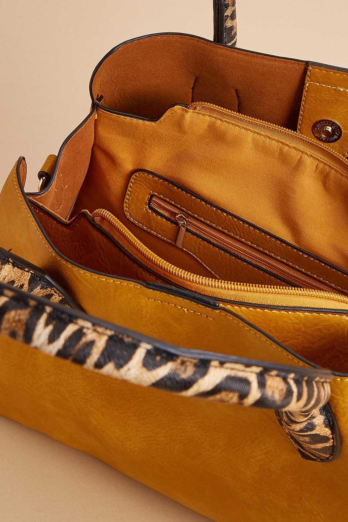 Versona  leopard print satchel and wallet set