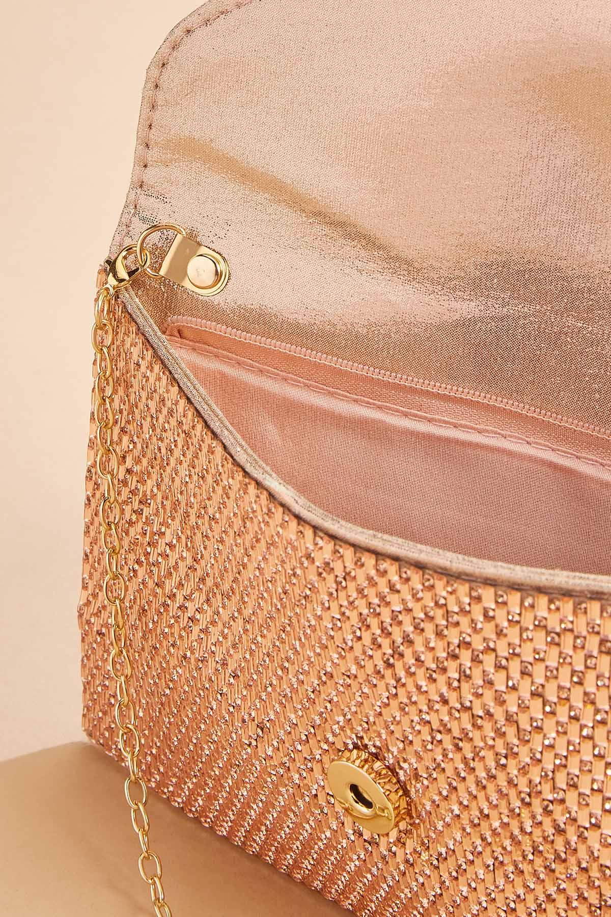 Metallic rose gold purse hot sale