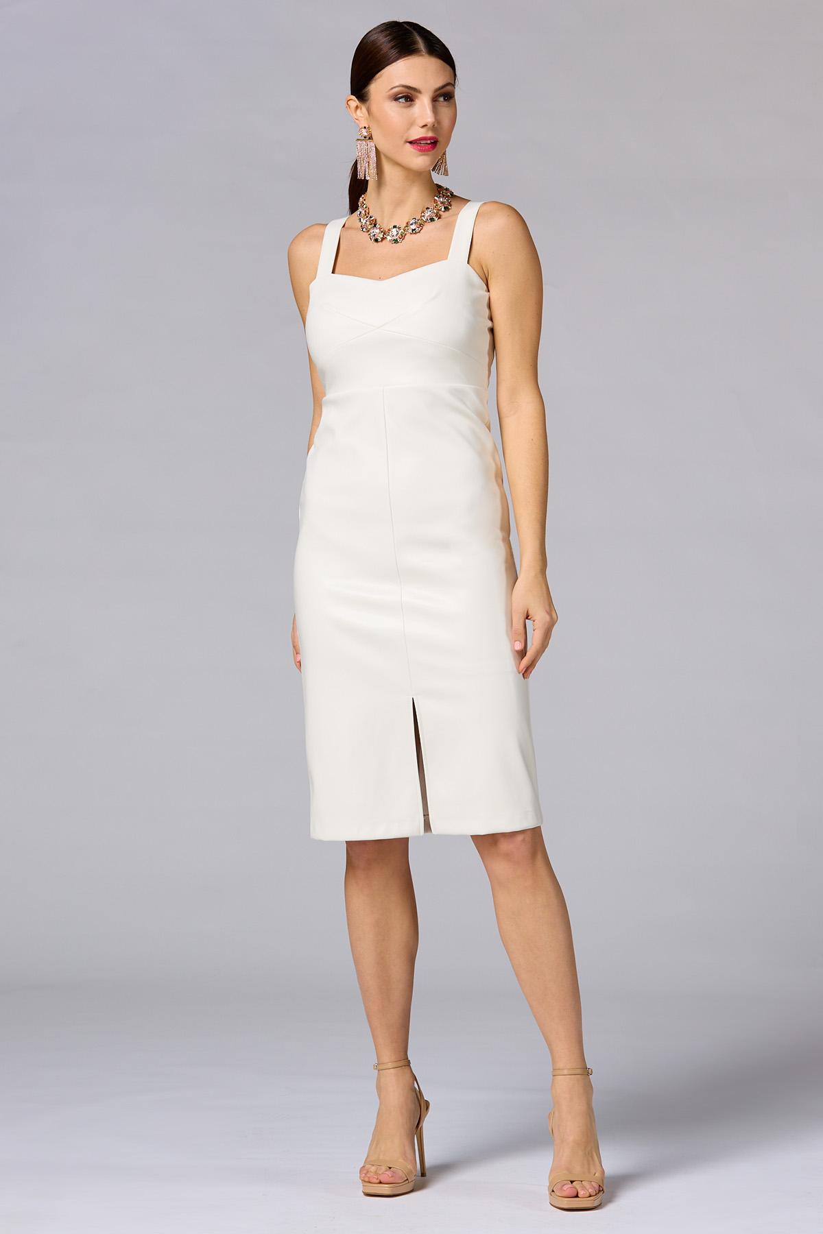 Versona  caché white faux leather dress