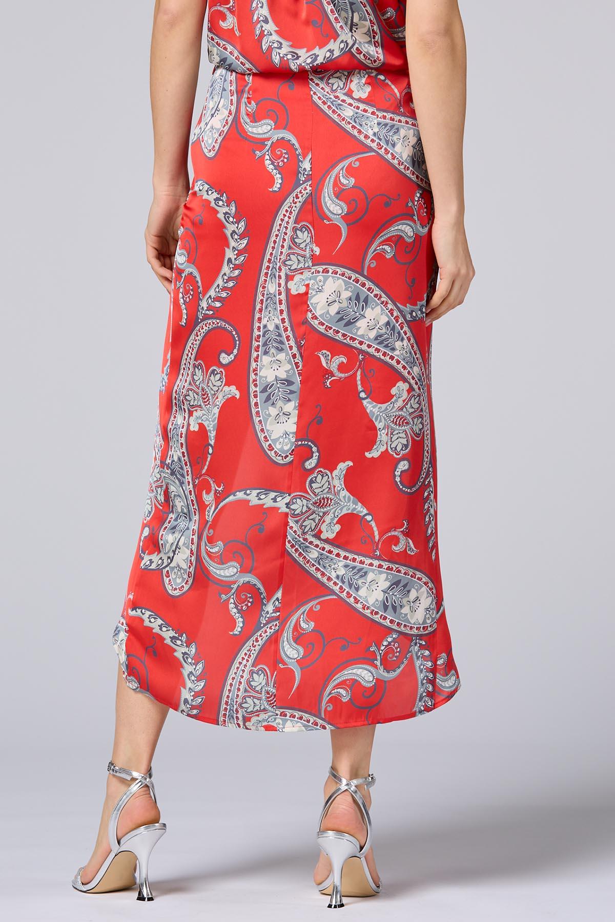 Versona | caché satin wrap midi skirt