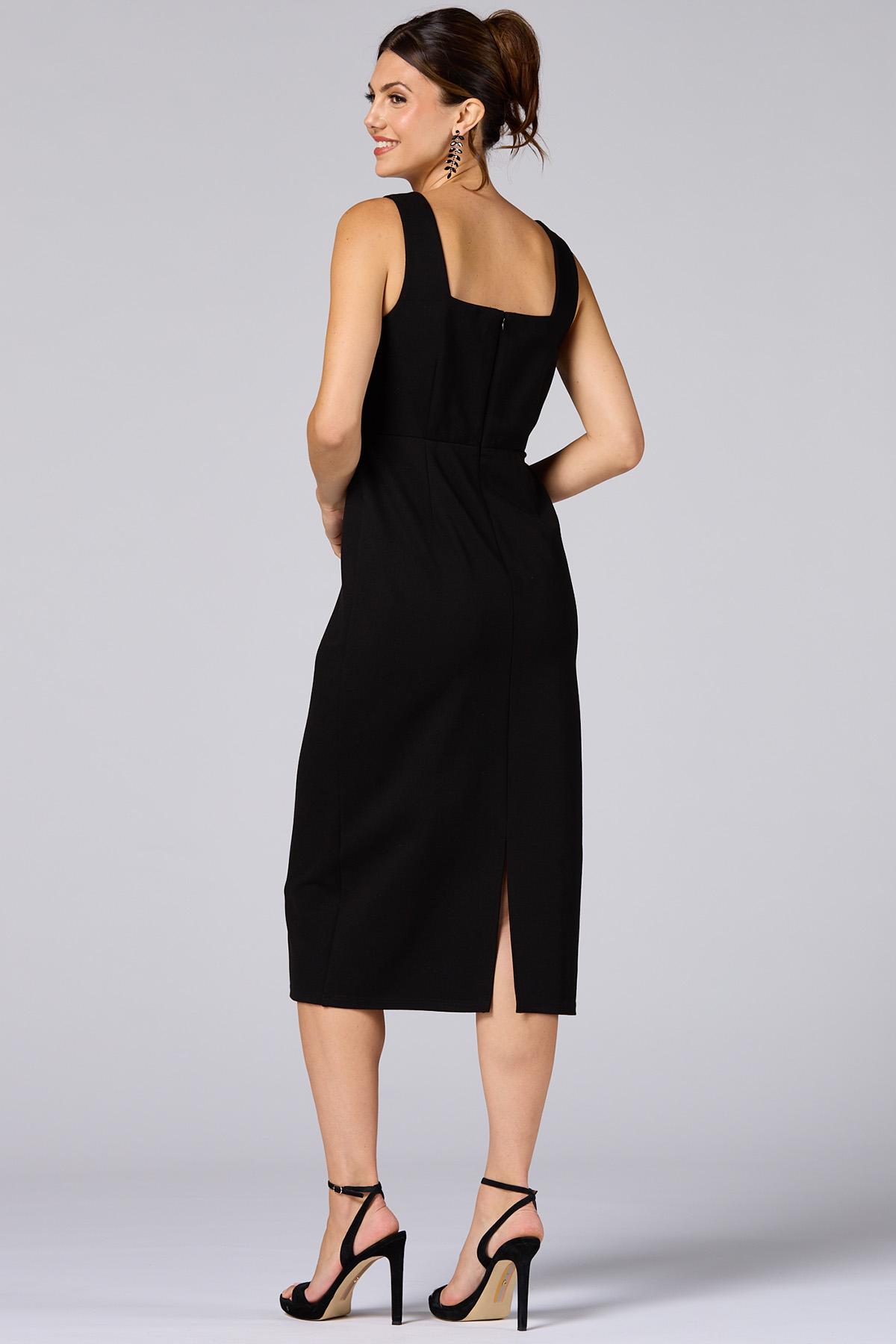 Black ponte sheath dress fashion